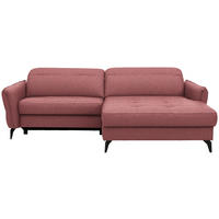 ECKSOFA MANTA in Flachgewebe Koralle  246/175 cm  - Koralle/Schwarz, Design, Textil/Metall (246/175cm) - Celina