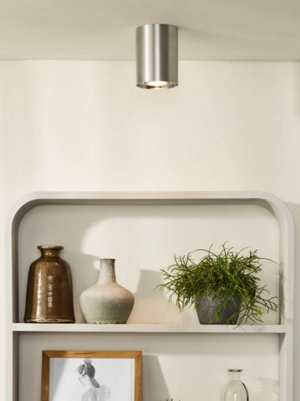 DECKENSTRAHLER 9,6/9,6/12,5 cm   - Chromfarben, MODERN, Metall (9,6/9,6/12,5cm) - Lucide