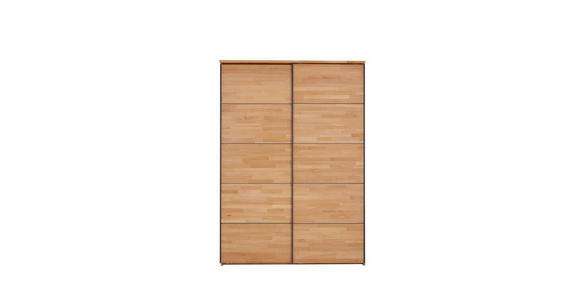 SCHWEBETÜRENSCHRANK  in Buchefarben  - Anthrazit/Buchefarben, Natur, Holz/Metall (150/213/66cm) - Linea Natura