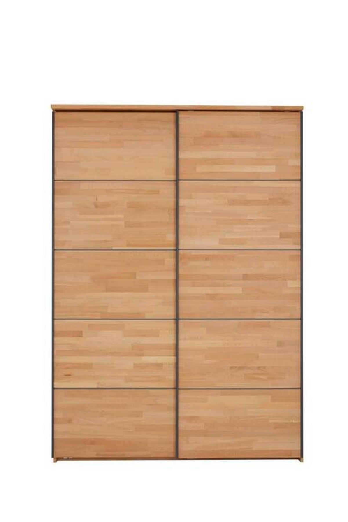 SCHWEBETÜRENSCHRANK in Buchefarben  - Anthrazit/Buchefarben, Natur, Holz/Metall (150/213/66cm) - Linea Natura