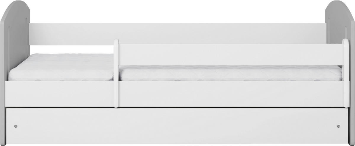 KINDER-/JUNIORBETT 80/140 cm  in Grau, Weiß  - Birkefarben/Weiß, MODERN, Holz/Holzwerkstoff (80/140cm) - MID.YOU