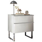 NACHTKÄSTCHEN 60/65,8/43 cm  in Weiß  - Chromfarben/Weiß, Basics, Glas/Holzwerkstoff (60/65,8/43cm) - Dieter Knoll