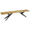 SITZBANK 180/46/40 cm Eichefarben, Schwarz Eiche massiv Metall  - Eichefarben/Schwarz, Design, Holz/Metall (180/46/40cm) - Musterring