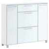 SCHUHSCHRANK Weiß  - Chromfarben/Alufarben, Design, Glas/Holzwerkstoff (121/108/31cm)