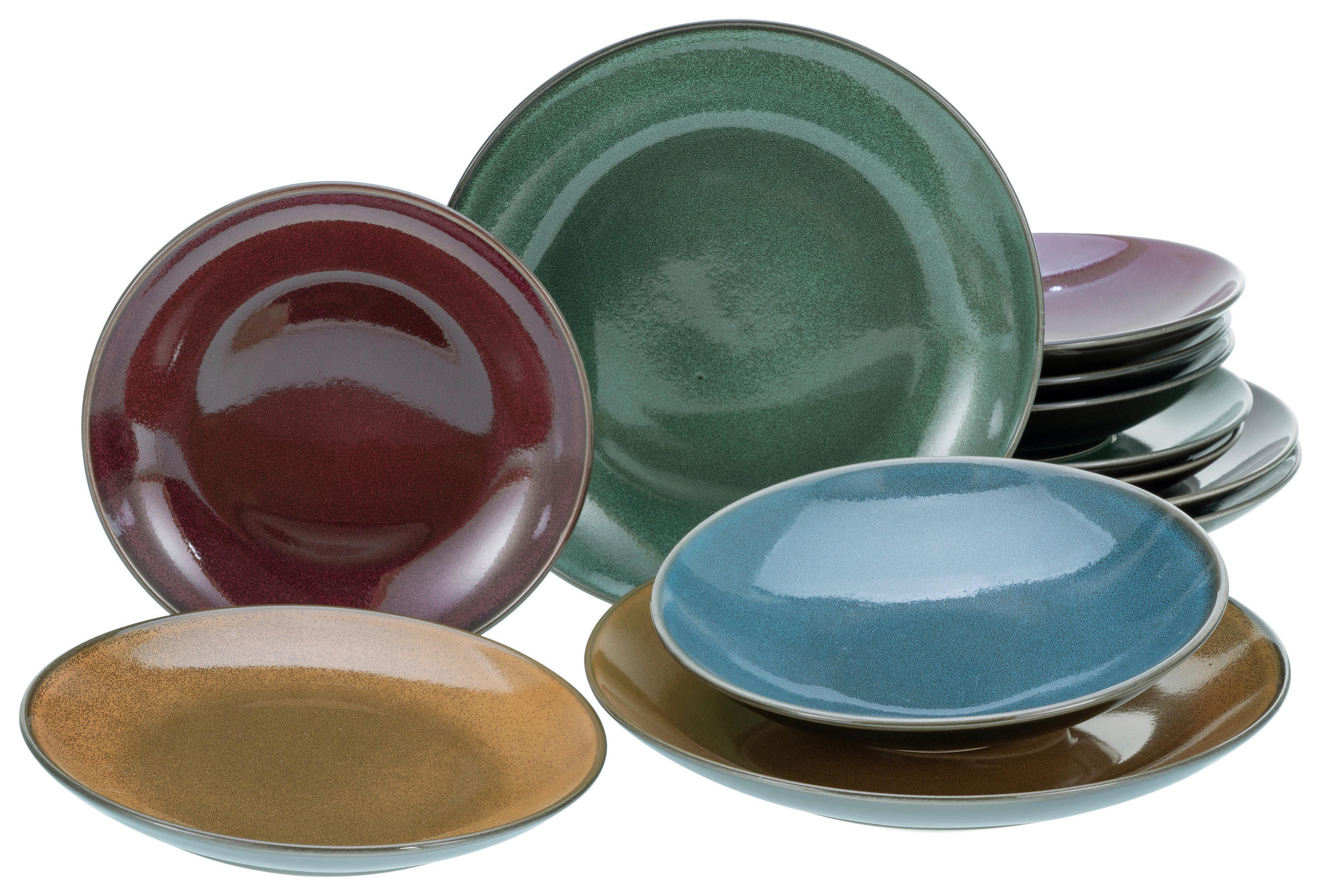 TAFELSERVICE Multicolor 12-teilig  - Multicolor, MODERN, Keramik (36,5/36,5/34,5cm) - Creatable