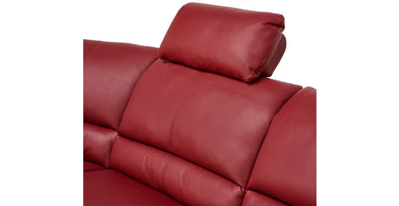 ECKSOFA in Echtleder Rot  - Rot/Schwarz, Design, Leder/Metall (290/253cm) - Xora