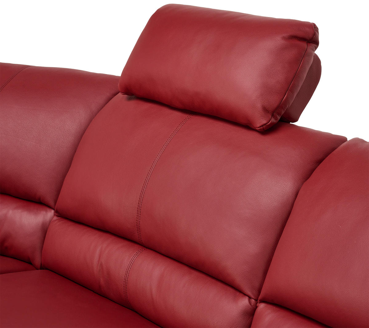 ECKSOFA Rot Echtleder  - Rot/Schwarz, Design, Leder/Metall (290/253cm) - Xora