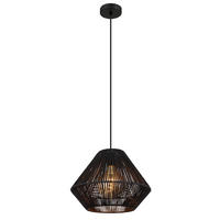 HÄNGELEUCHTE 35/120 cm  - Schwarz/Naturfarben, KONVENTIONELL, Naturmaterialien/Kunststoff (35/120cm) - Globo