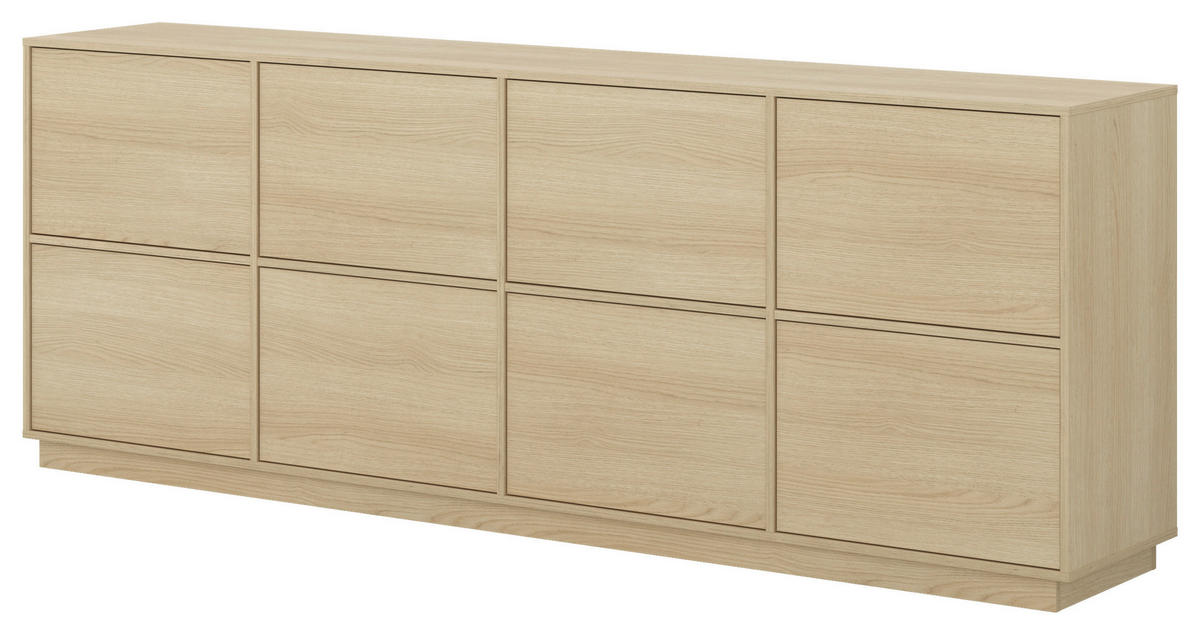 ŠIROKÁ KOMODA, barvy dubu, 220,5/82,5/41,5 cm - barvy dubu, Design, kompozitní dřevo (220,5/82,5/41,5cm) - MID.YOU