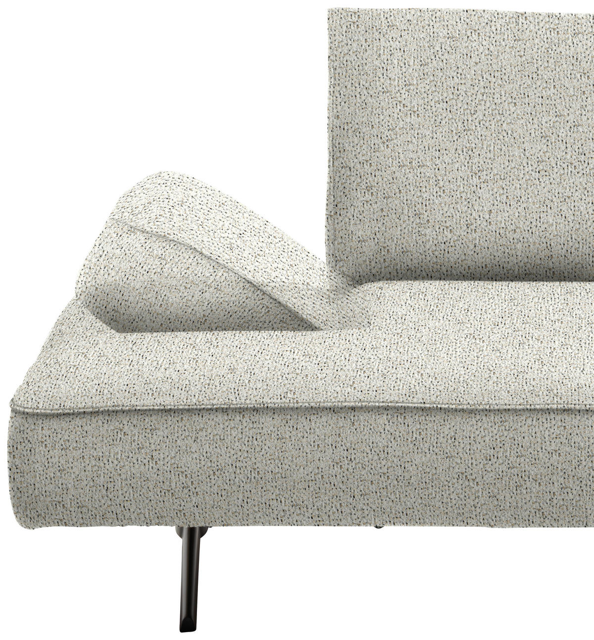 ECKSOFA Chenille Creme  - Creme/Schwarz, Design, Holz/Textil (132/240cm) - Koinor