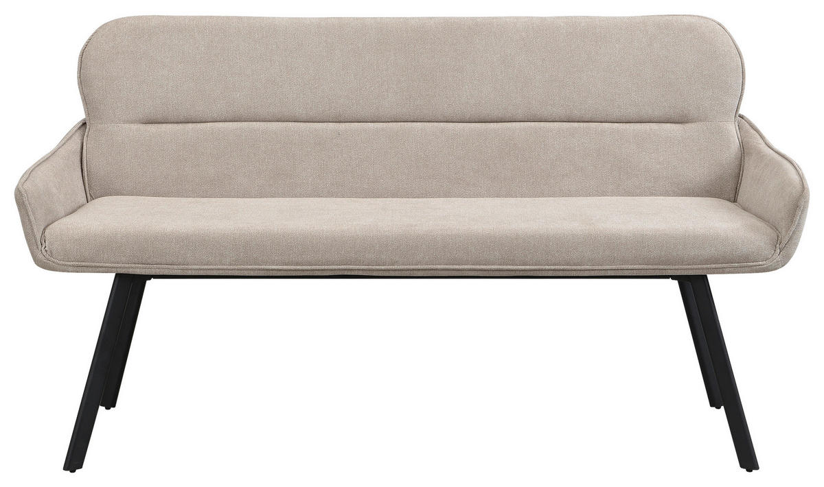SITZBANK in Metall, Textil Taupe  - Taupe/Schwarz, MODERN, Textil/Metall (140/90/62cm) - MID.YOU