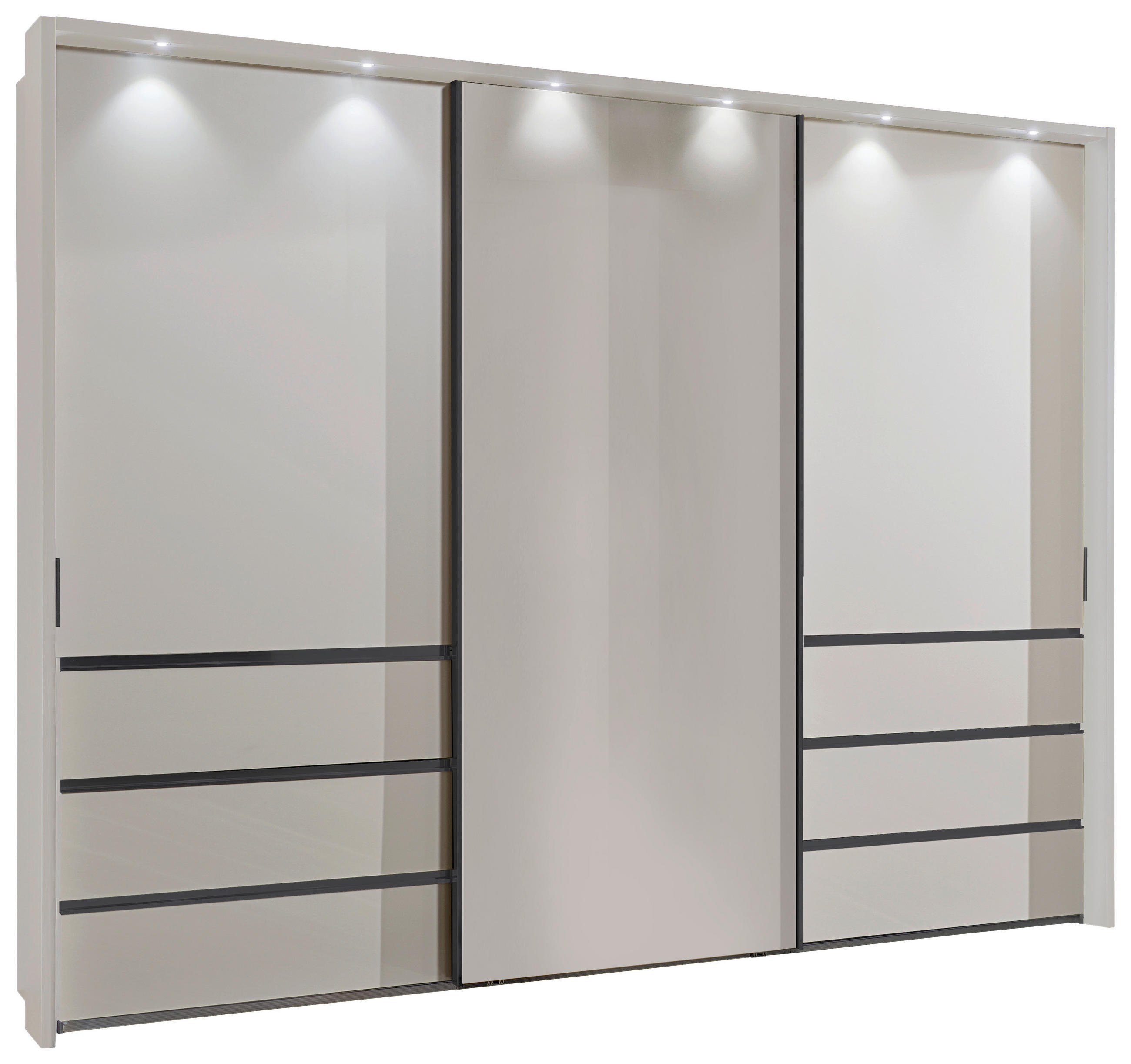 SKŘÍŇ S POSOUVACÍMI DVEŘMI, šampaňská, 300/236/67 cm - barvy břidlice/šampaňská, Konvenční, kov/kompozitní dřevo (300/236/67cm) - Novel