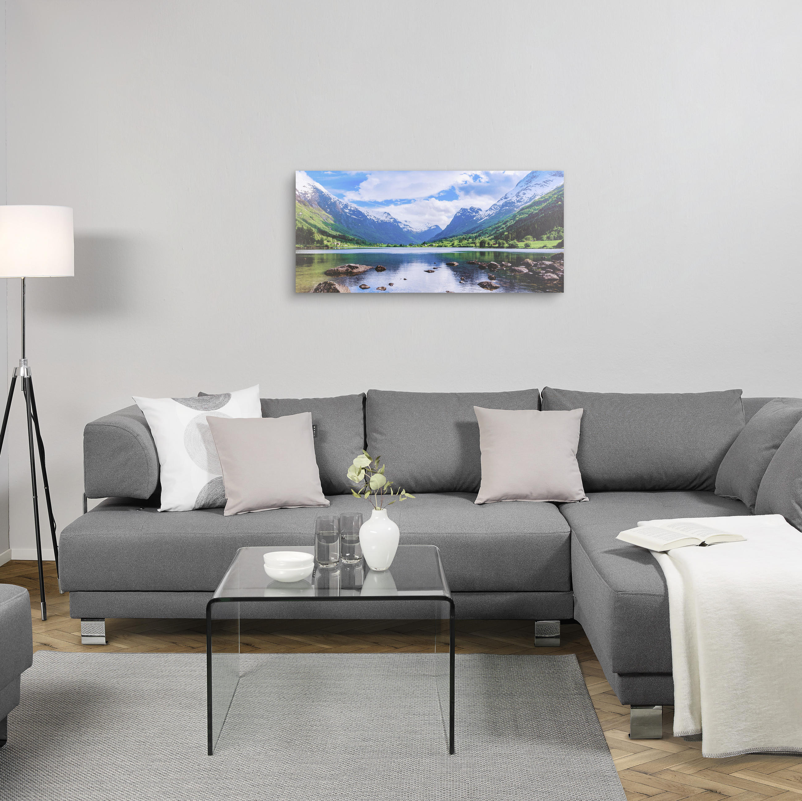 TISAK NA PLATNU     120/55 cm       - narančasta/plava, Basics, drvo/tekstil (120/55cm) - Monee