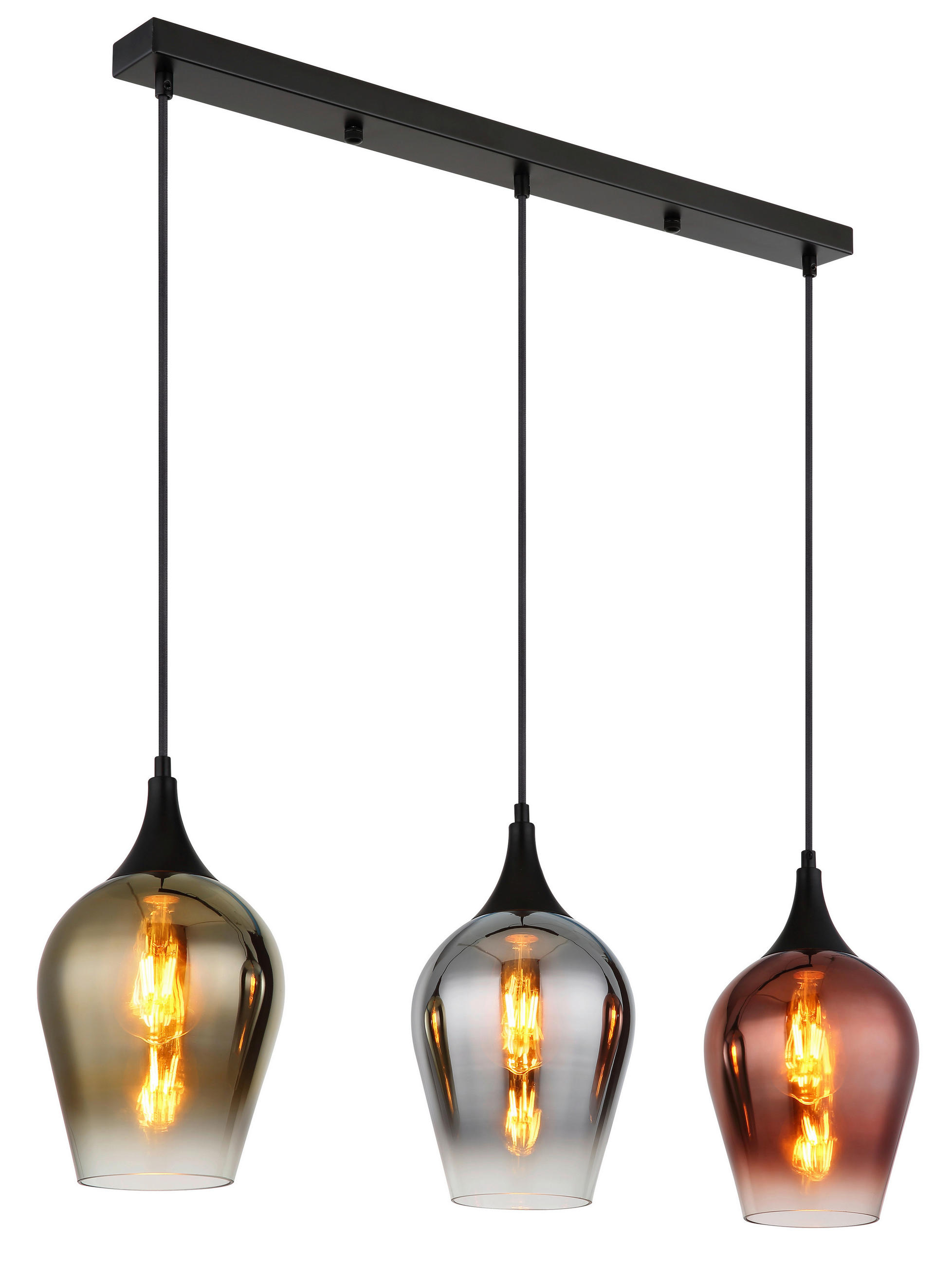 HÄNGLAMPA 83/18/120 cm - klar, Klassisk, metall/glas (83/18/120cm) - Globo