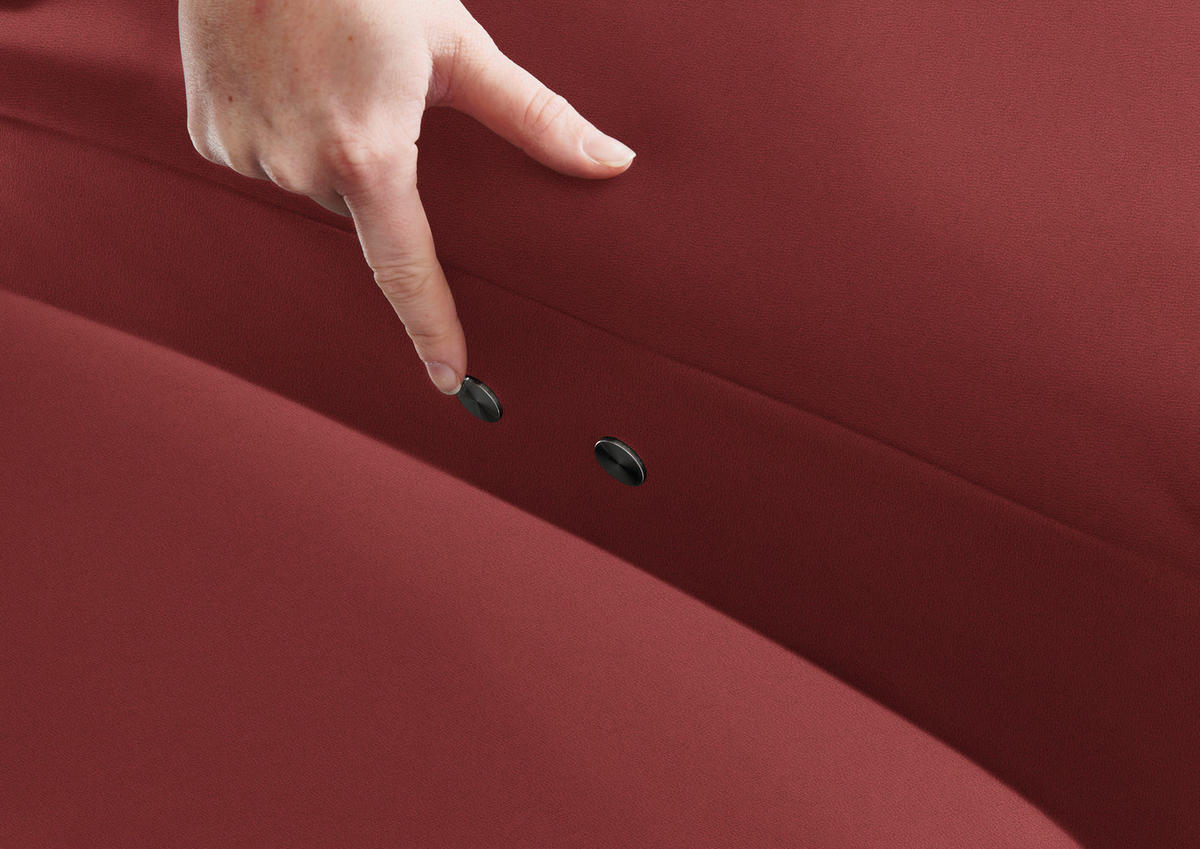 3-SITZER-SOFA in Echtleder Bordeaux  - Bordeaux/Alufarben, Design, Leder/Metall (190/82/99cm) - Dieter Knoll