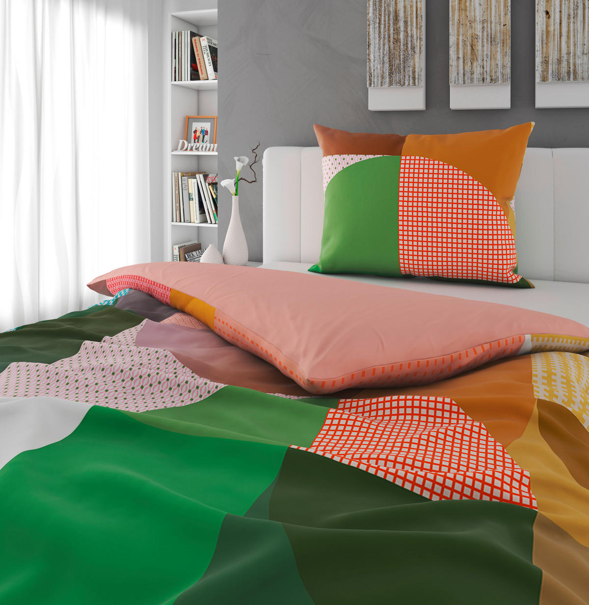 WENDEBETTWÄSCHE Sway Satin 140/200 cm  - Multicolor, Basics, Textil (140/200cm) - Novel