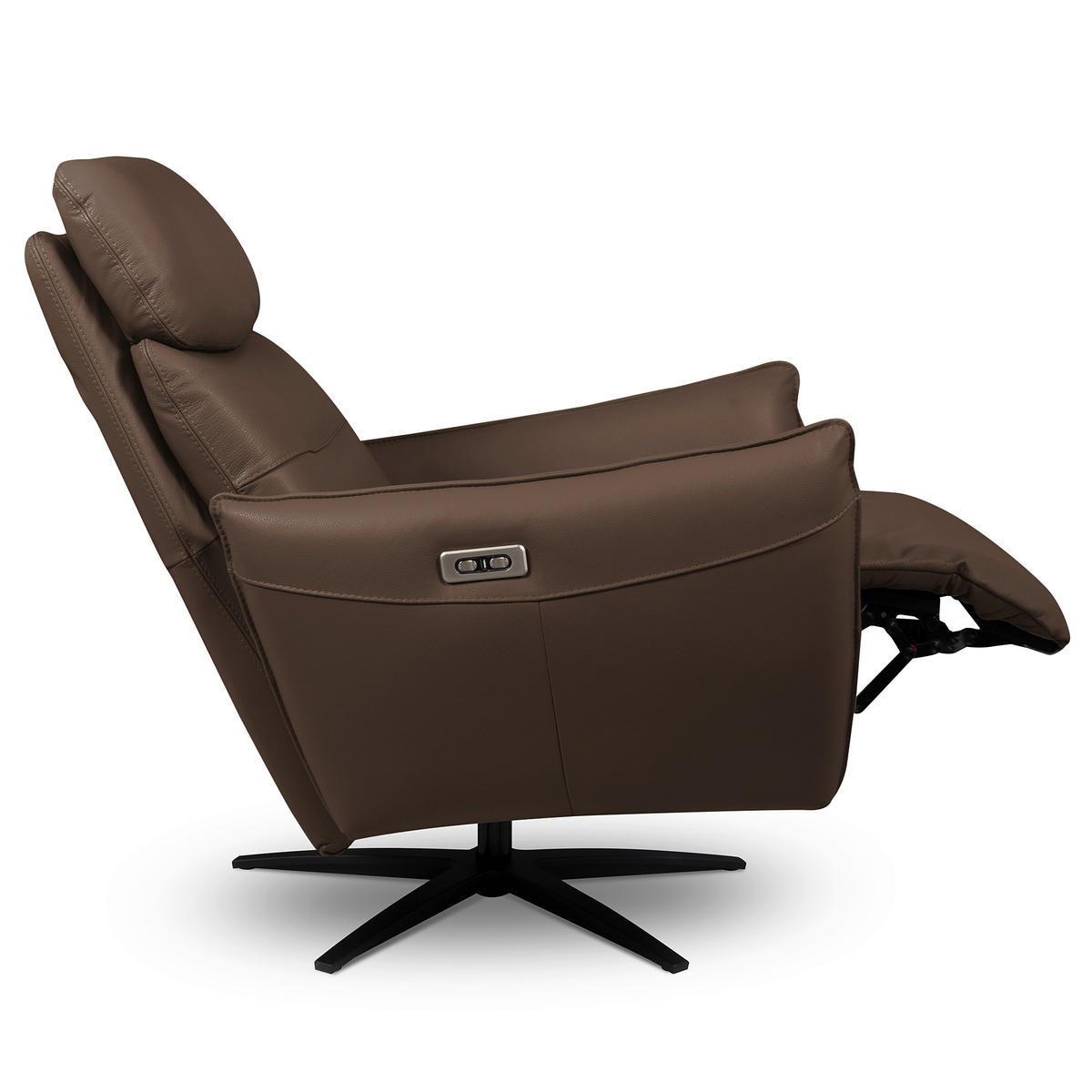 RELAXSESSEL Leder Braun  - Schwarz/Braun, Design, Leder/Metall (77/107/88cm) - Livetastic