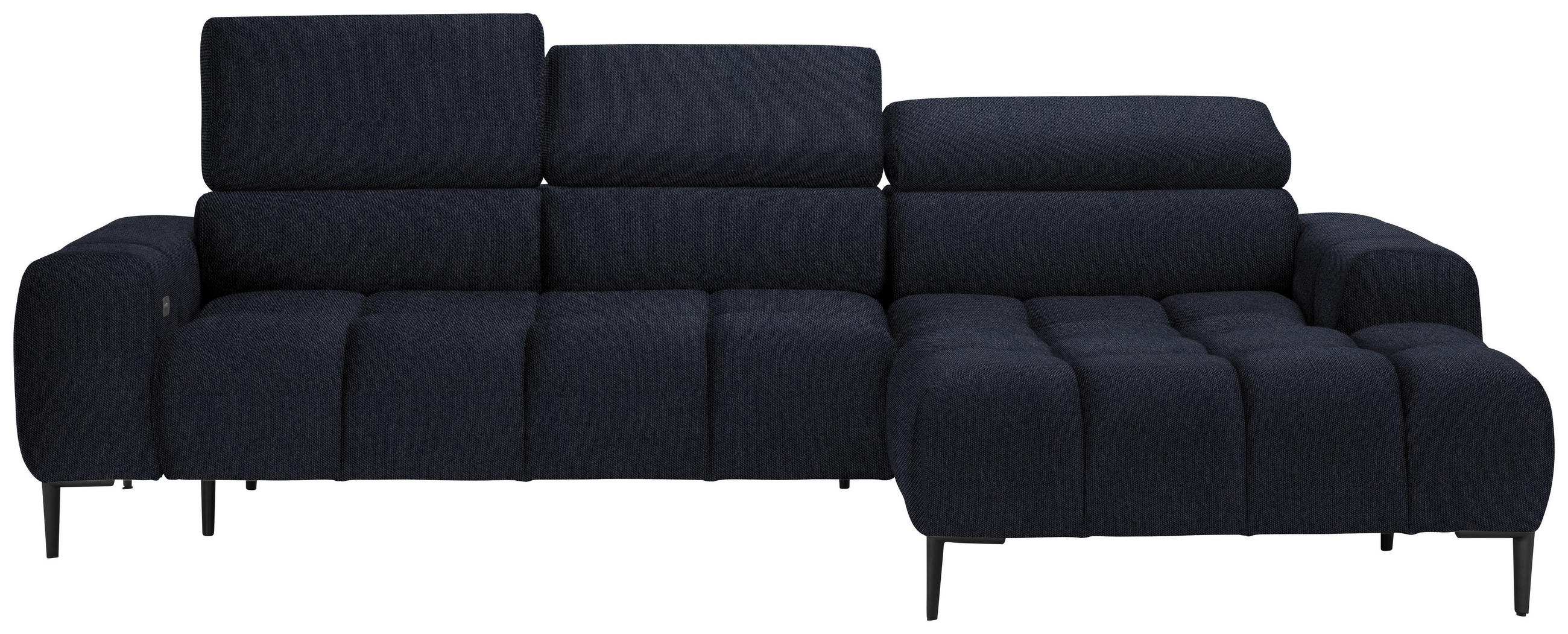 ECKSOFA in Webstoff Schwarz  - Schwarz, Design, Textil/Metall (270/177cm) - Welnova