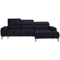 ECKSOFA in Webstoff Schwarz  - Schwarz, Design, Textil/Metall (270/177cm) - Welnova