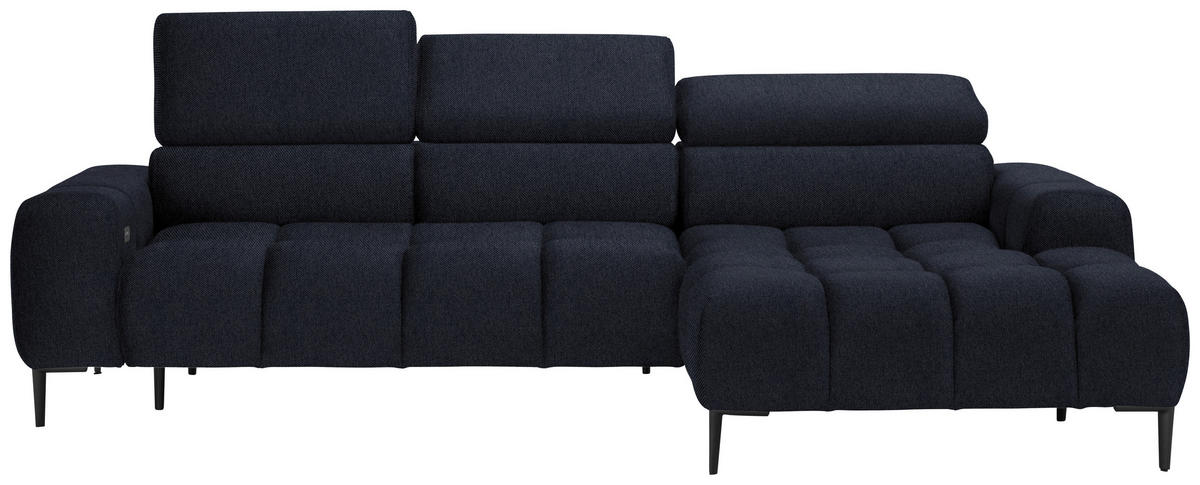 ECKSOFA in Webstoff Schwarz  - Schwarz, Design, Textil/Metall (270/177cm) - Welnova