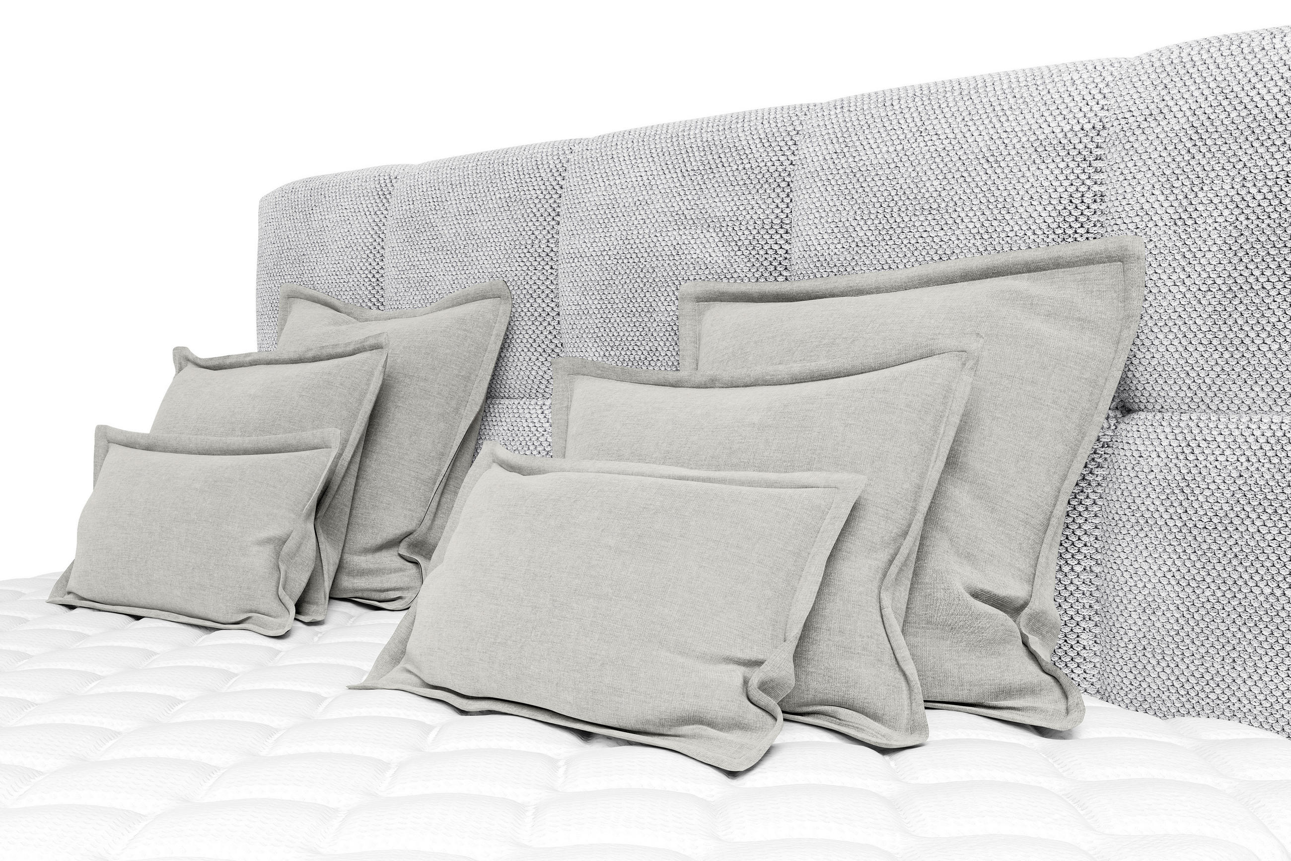 ZIERKISSENSET   70-50/60-25/10 cm  - Hellgrau, Modern, Textil (70-50/60-25/10cm) - MID.YOU