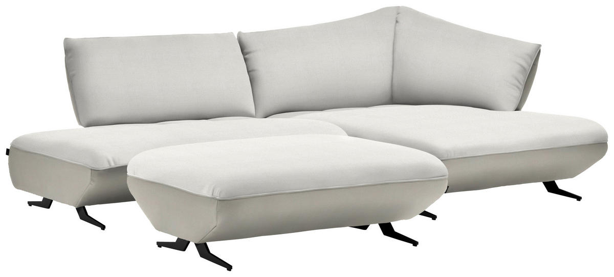 ECKSOFA in Struktur, Chenille Creme, Naturfarben  265/172 cm  - Anthrazit/Creme, Design, Textil/Metall (265/172cm) - Joop!