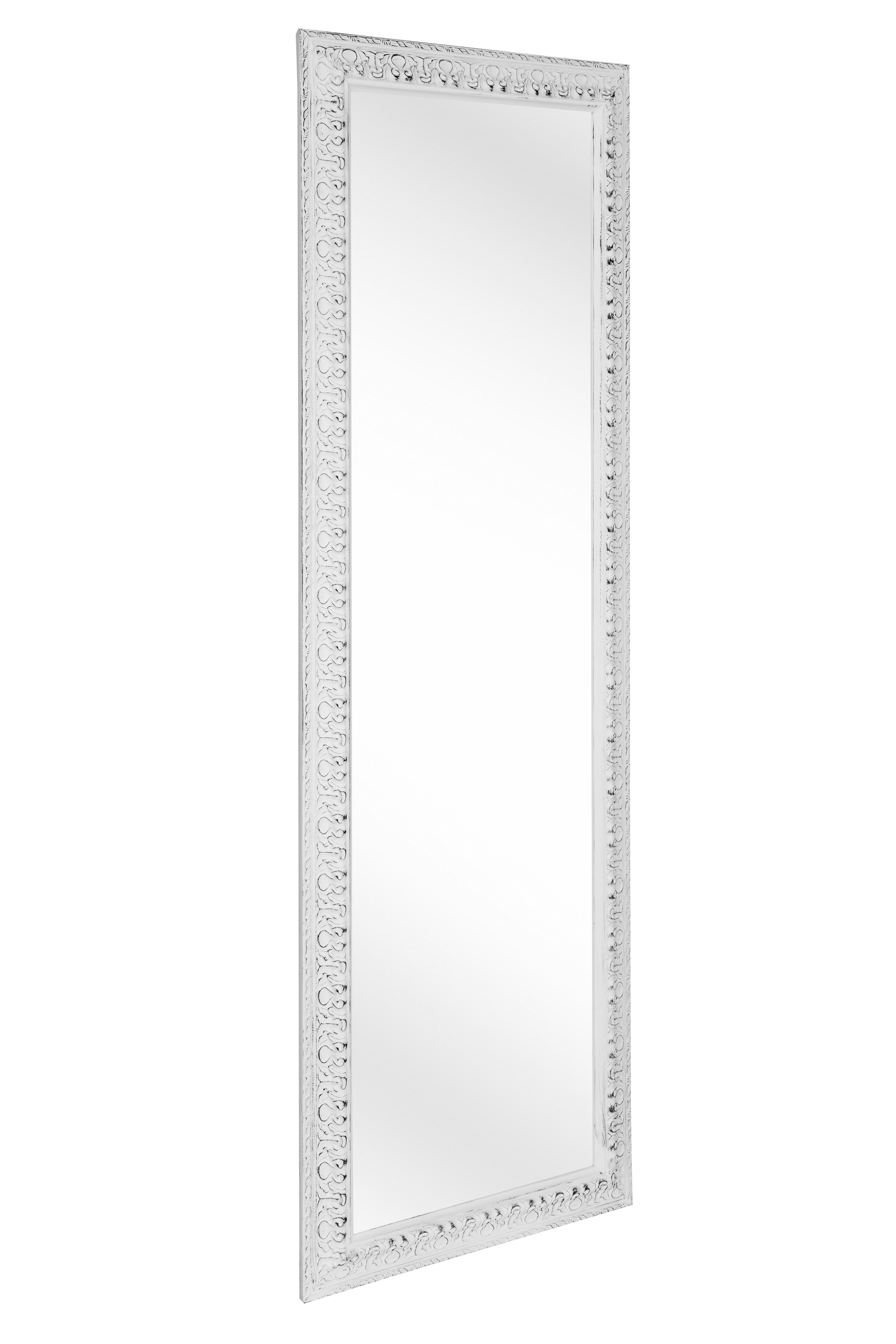 STENSKO OGLEDALO, 50/150/3 cm steklo  - bela, Trendi, steklo/les (50/150/3cm) - Carryhome