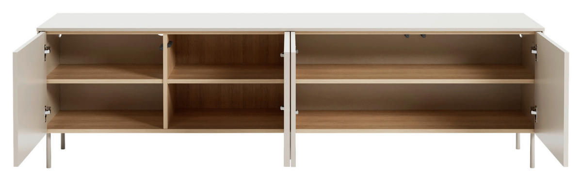 TV-ELEMENT Eichefarben, Kaschmir  195/57/41 cm  - Kaschmir/Eichefarben, Modern, Glas/Holzwerkstoff (195/57/41cm) - Carryhome