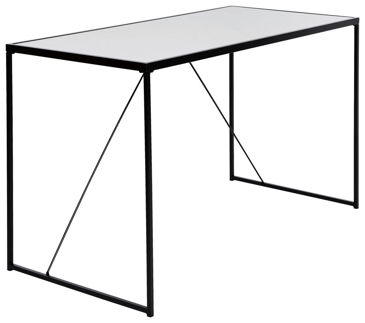 SCHREIBTISCH 120/60/73 cm  in Weiss, Schwarz  - Weiss/Schwarz, Konventionell, Holzwerkstoff/Metall (120/60/73cm) - Livetastic