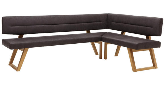 ECKBANK 205/155 cm in Anthrazit, Eichefarben - Eichefarben/Anthrazit, KONVENTIONELL, Holz/Textil (205/155cm) - Dieter Knoll