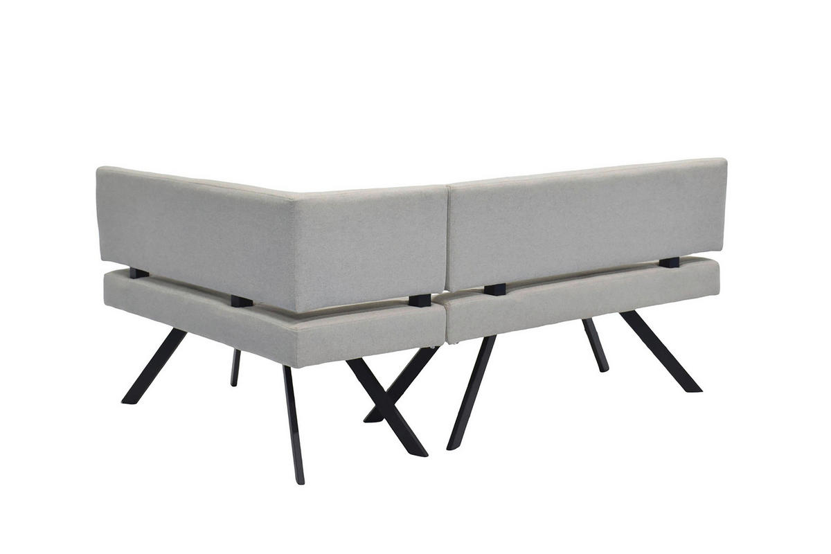 ECKBANK 182/85 cm Taupe   - Taupe/Schwarz, MODERN, Textil/Metall (182/85cm) - MID.YOU