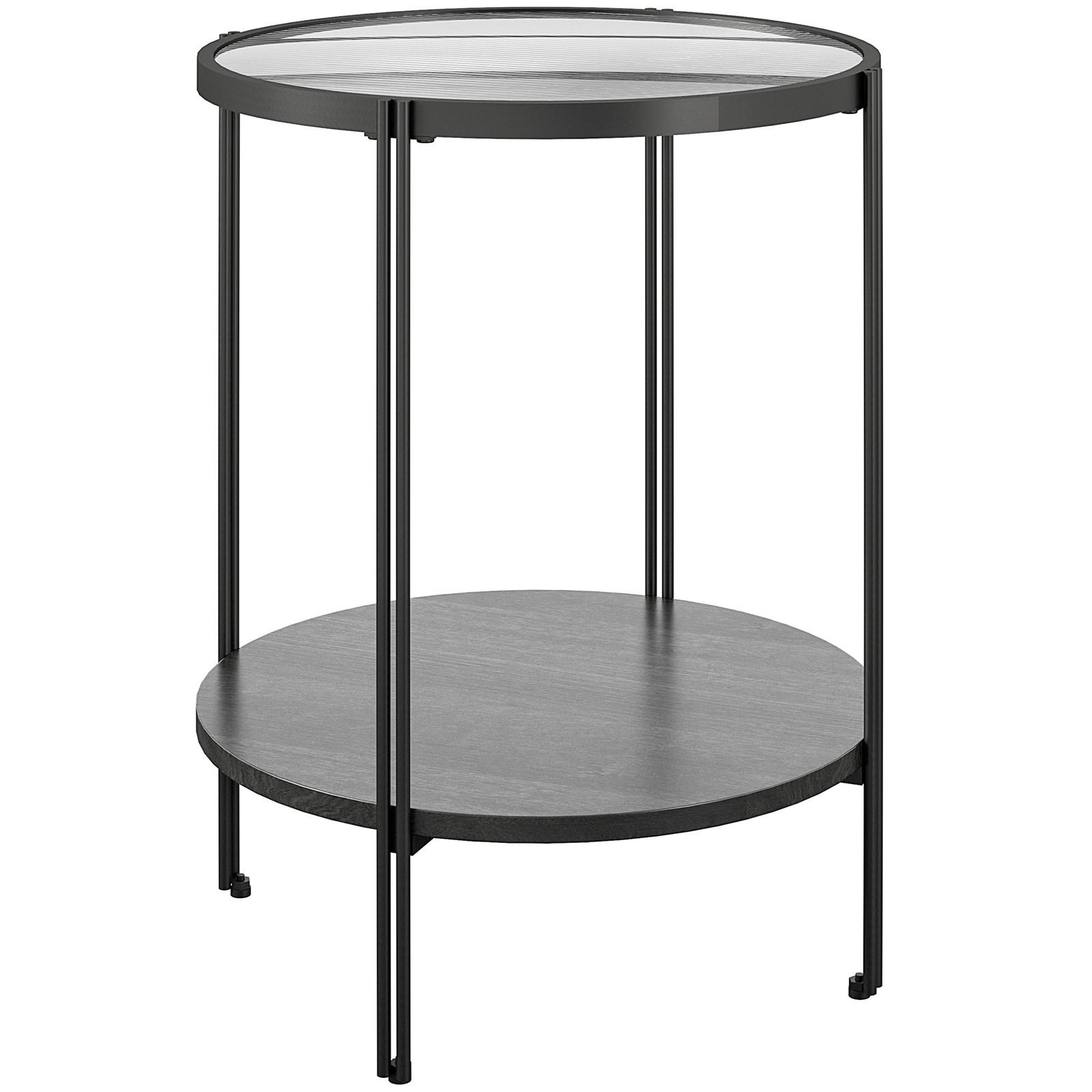 BEISTELLTISCH in Metall, Glas, Holzwerkstoff  - Schwarz, Design, Glas/Holzwerkstoff (42/55cm) - MID.YOU