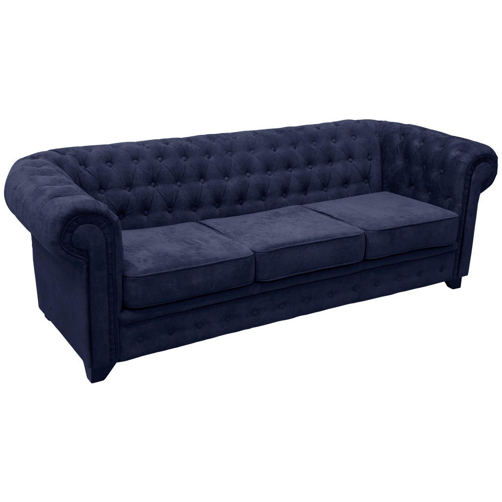 Livetastic SEDAČKA CHESTERFIELD, drevo, textil, kompozitné drevo, modrá