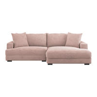 ECKSOFA Rosa Cord  - Schwarz/Rosa, MODERN, Textil (265/180cm) - P & B