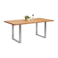 ESSTISCH in Holz 200/100/75 cm  - Edelstahlfarben/Eichefarben, Natur, Holz/Metall (200/100/75cm) - Linea Natura