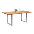 ESSTISCH in Holz 200/100/75 cm  - Edelstahlfarben/Eichefarben, Natur, Holz/Metall (200/100/75cm) - Linea Natura
