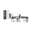 BÜRO Schreibtisch seitenverkehrt montierbar, abschließbar, erweiterbar, in verschiedenen Holz-Dekoren erhältlich Weiß, Sonoma Eiche - Weiß/Sonoma Eiche, MODERN, Holzwerkstoff - MID.YOU