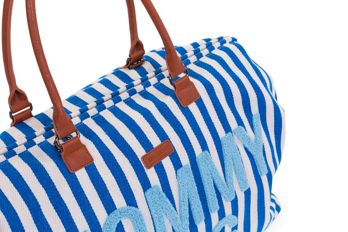 WICKELTASCHE Mommy Bag Blaue Streifen  - Weiß/Grau, KONVENTIONELL, Kunststoff/Textil (55/30/40cm) - Childhome