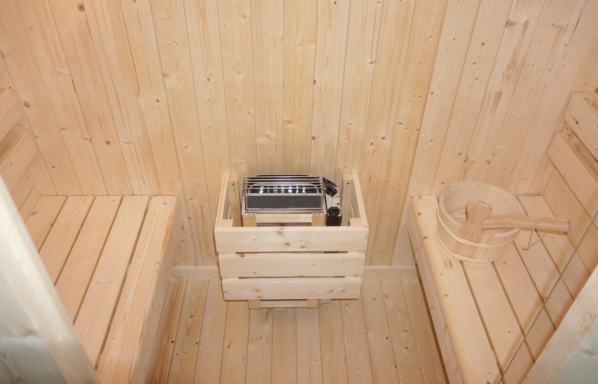 SAUNA für 2 Personen Island  - Naturfarben, KONVENTIONELL, Glas/Holz (189/200/120cm)