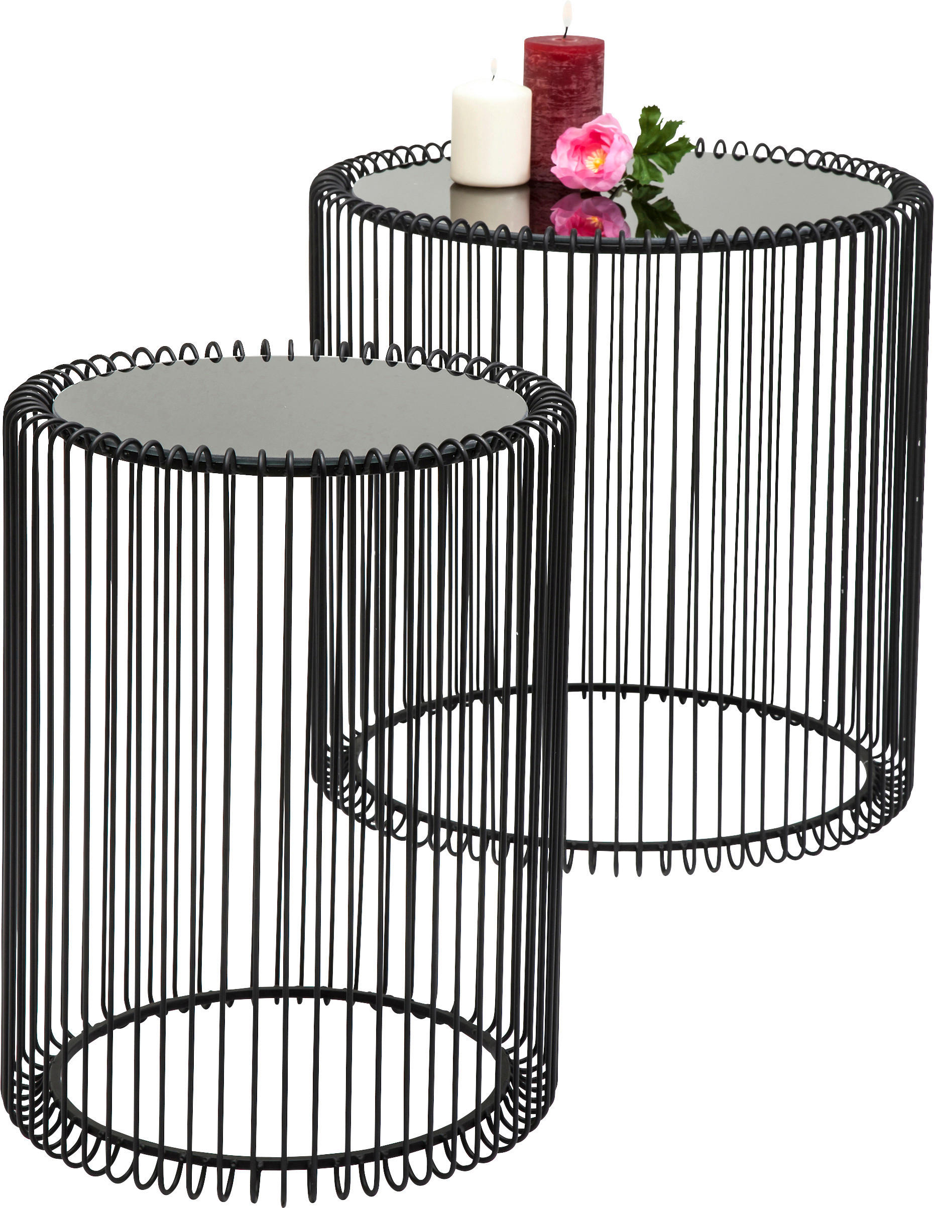 Kare-Design Beistelltischset Schwarz 32.5-44x42.5-45x32.5-44 cm