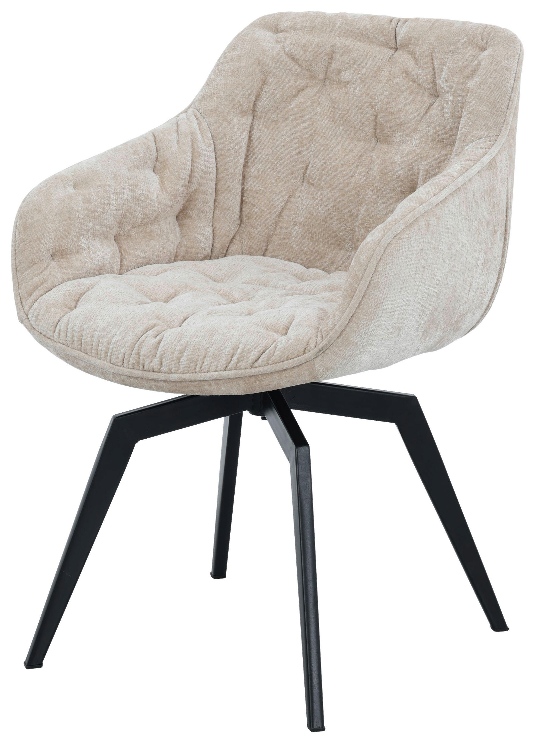 KAROSSZÉK fekete, bézs  - bézs/fekete, Modern, textil/fém (59,5/84/63,5cm) - Livetastic