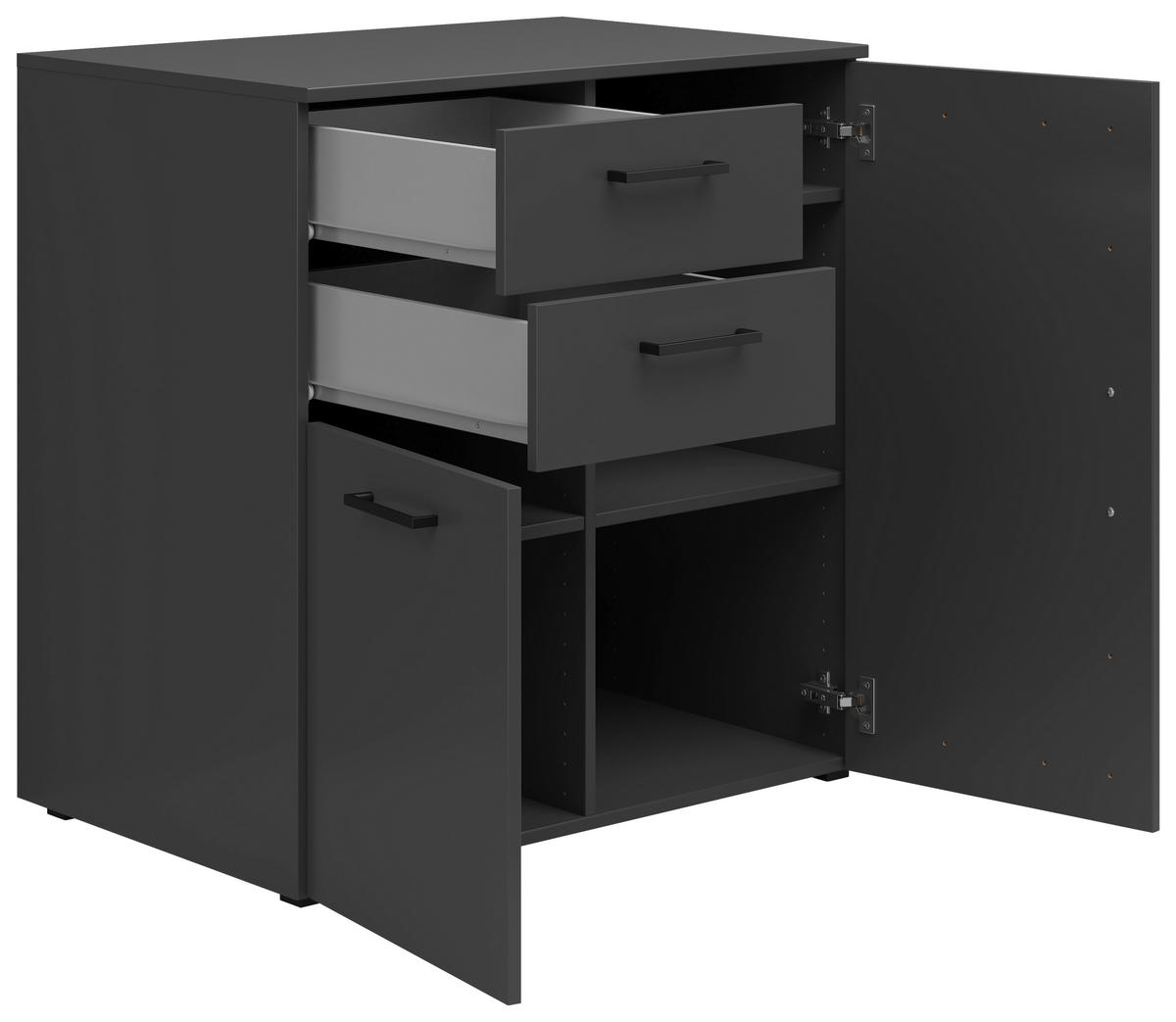 KOMODA  80/83/52 cm  grafitno siva  - crna/antracit, Moderno, pločasti materijal/plastika (80/83/52cm) - Carryhome
