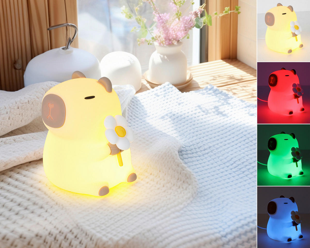 NACHTLICHT Capybara 9,2/11,1/9,1 cm   - Creme, Trend, Kunststoff (9,2/11,1/9,1cm) - Novel