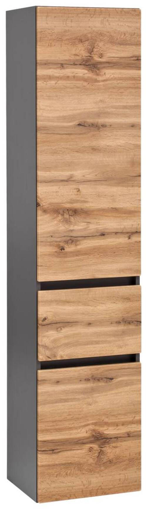 HOCHSCHRANK 40/180/35 cm  - Eichefarben/Silberfarben, KONVENTIONELL, Holzwerkstoff/Kunststoff (40/180/35cm) - Held