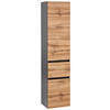 HOCHSCHRANK 40/180/35 cm  - Eichefarben/Silberfarben, KONVENTIONELL, Holzwerkstoff/Kunststoff (40/180/35cm) - Held