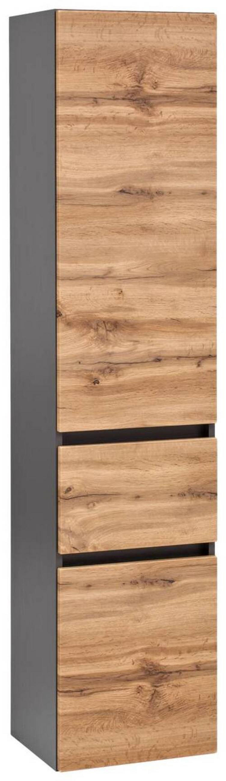 HOCHSCHRANK 40/180/35 cm  - Eichefarben/Silberfarben, KONVENTIONELL, Holzwerkstoff/Kunststoff (40/180/35cm) - Held