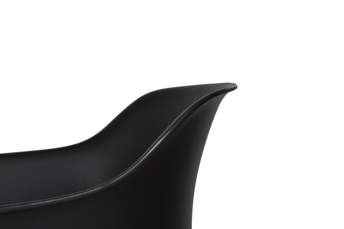 GARTENSTUHL-SET Kunststoff Schwarz  - Schwarz, MODERN, Kunststoff (54,5/77,5/55cm) - Gardenson