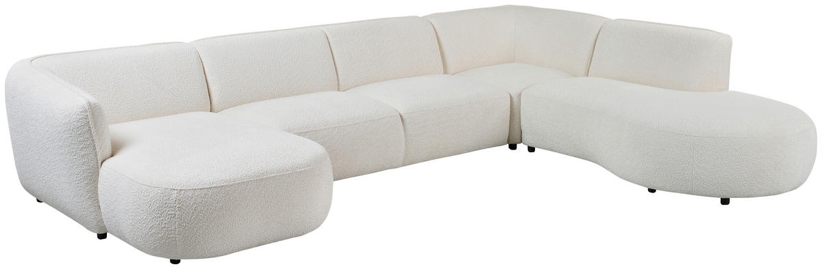 SOFFA i vit  - vit/svart, Design, textil/plast (250/73/354cm) - Pure Home Comfort