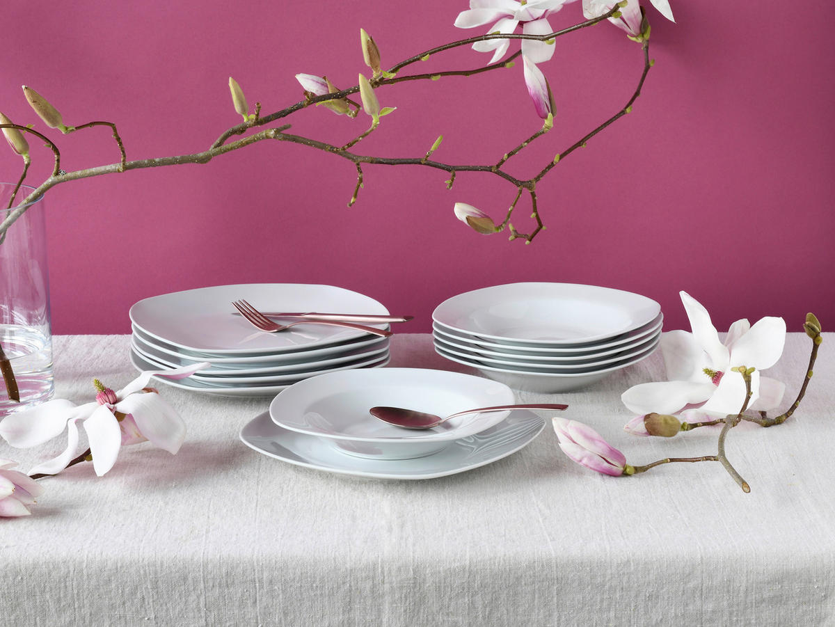 JÍDELNÍ SOUPRAVA, porcelán - bílá, Basics, keramika - Creatable