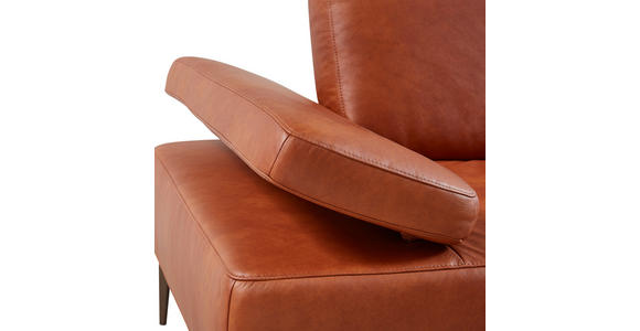 ECKSOFA 16580 Sprint in Echtleder Cognac  314/176 cm  - Cognac/Bronzefarben, Design, Leder/Holz (314/176cm) - Valnatura